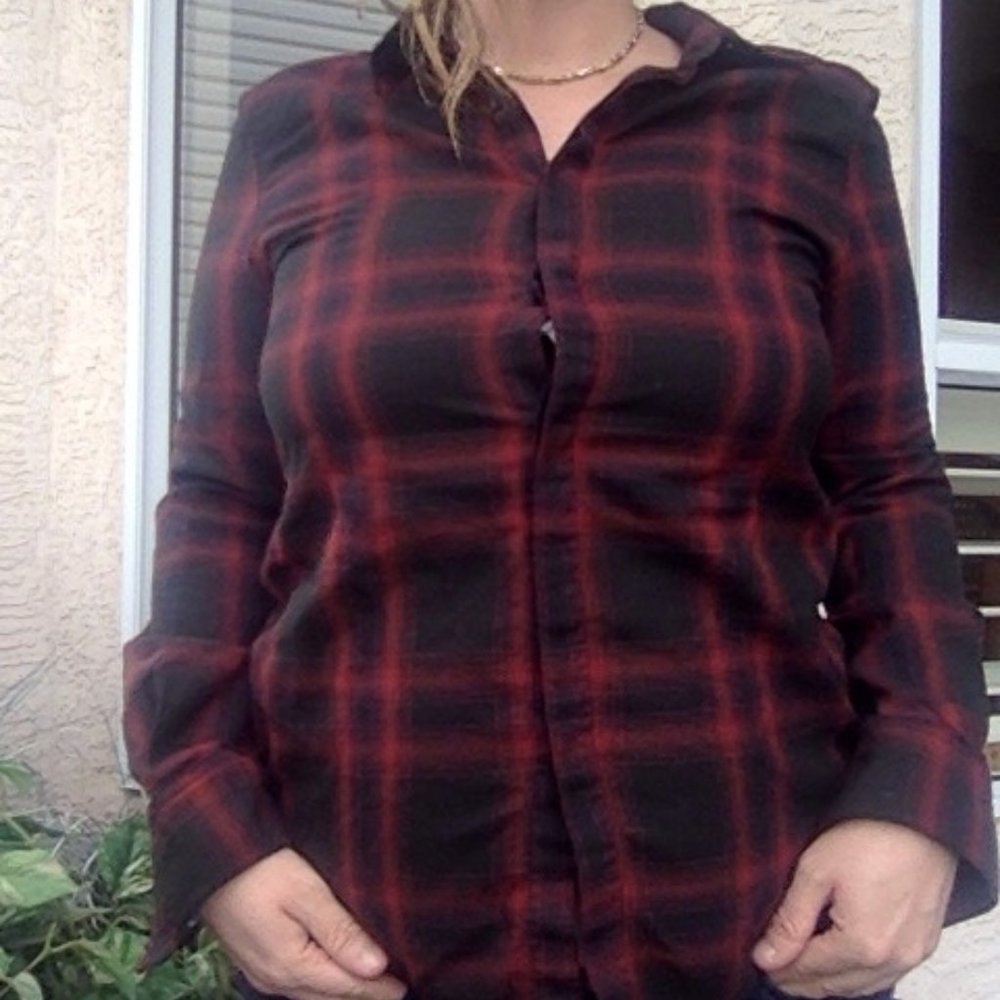 Plaid button down shirt